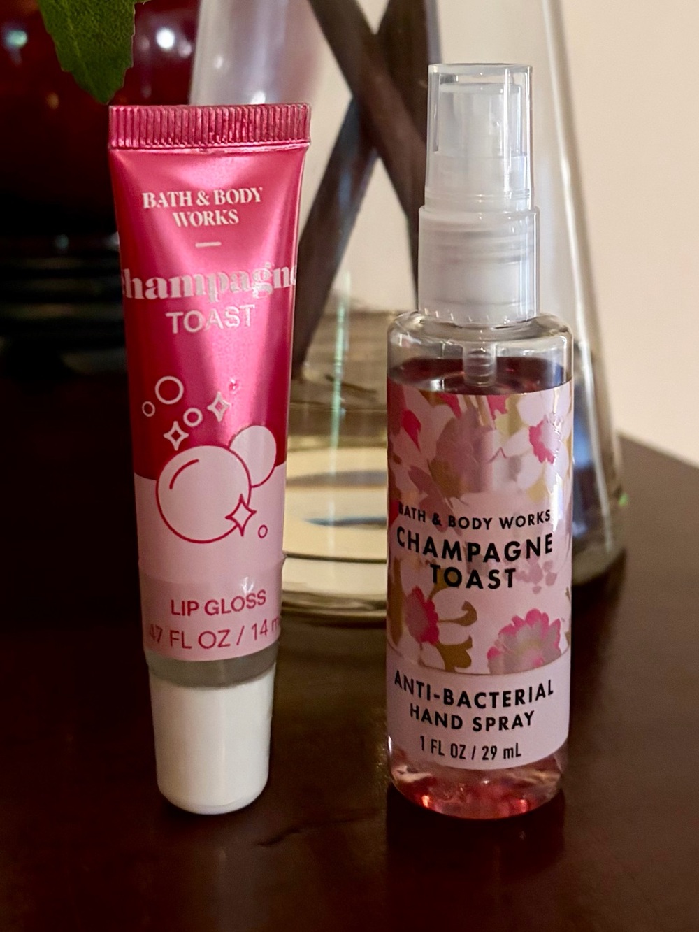 NWT Bath & Body Works Champagne Toast Lip Gloss and Anti-Bacterial Hand Spray